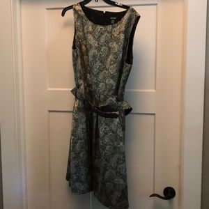 Black and gold cocktail dress